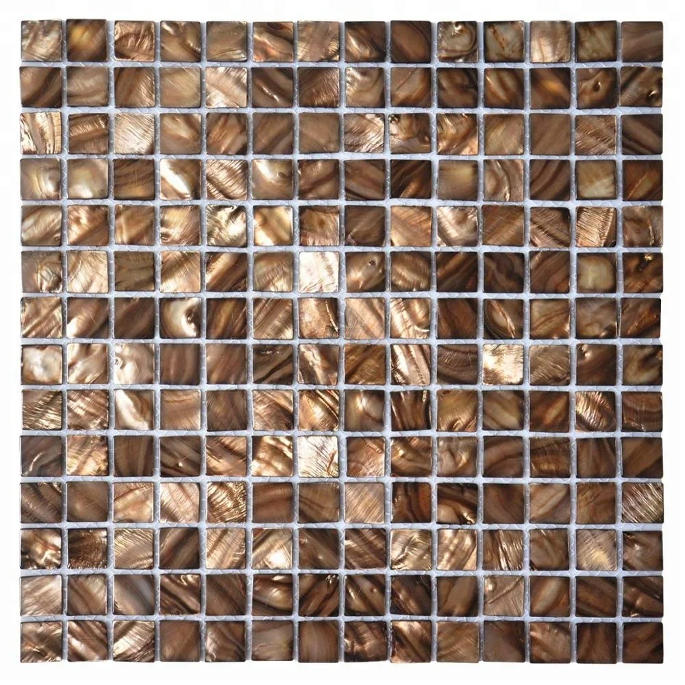 Decorstone24 натуральная коричневая Морская раковина, мозаичная настенная плитка, квадратная плитка 12x12 дюймов
