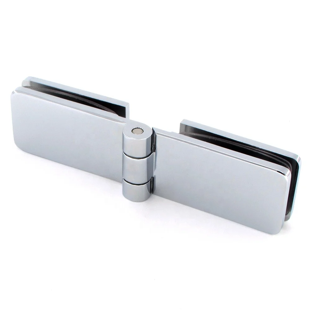 Bathroom hardware heavy duty long folding 180 degree shower door glass to glass free hinge