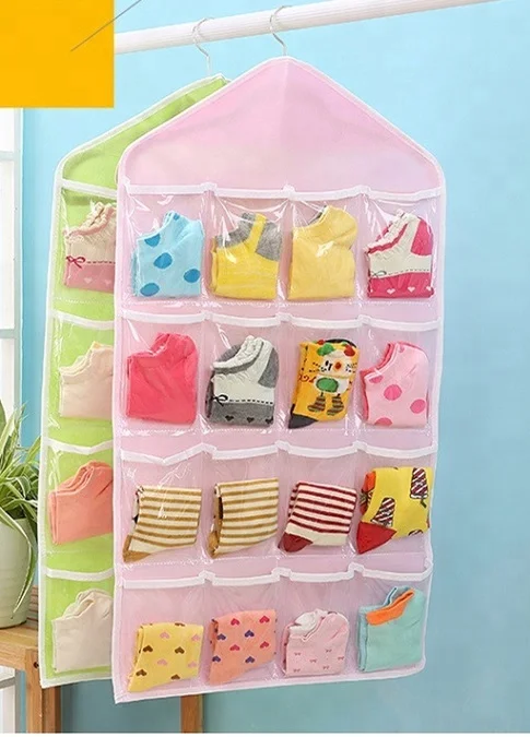 STOCK 44*78CM 16 Pocket Socks Storage Bag, Multi-Function Baby Diapers Organizer Bag