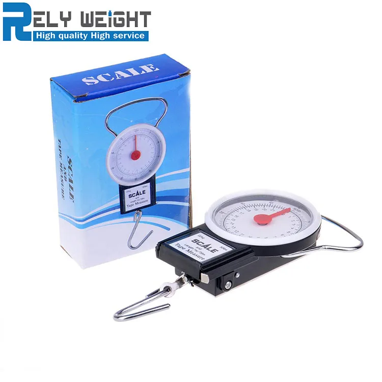 22kg 32kg portable mechanical hanging scale analog hanging scale with 1m tape measure