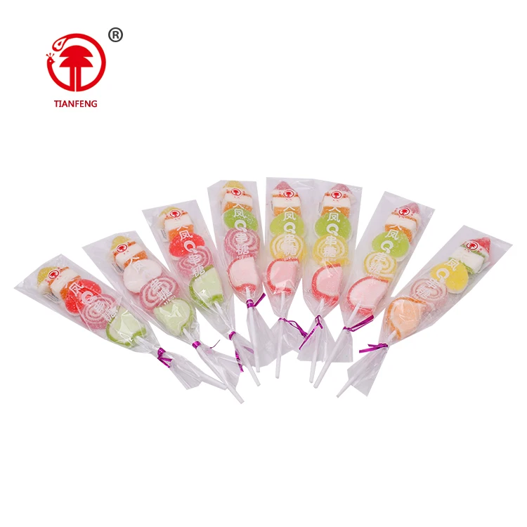 Fruity favoured lollipop pen candy sweets with multi colours halal soft candy