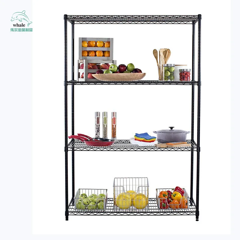 NSF & ISO Certified Chrome Plated six Layers Mobile Garage Metal Wire Shelving Shelf