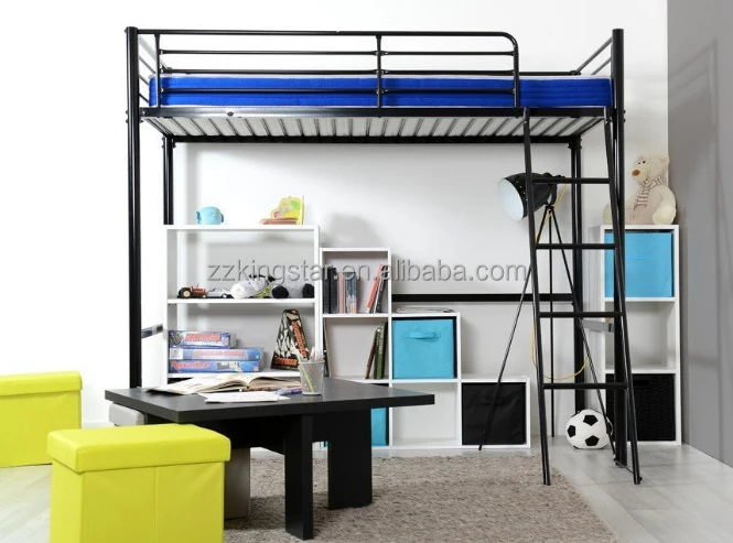 
Factory price cheap twin metal adult loft bed 