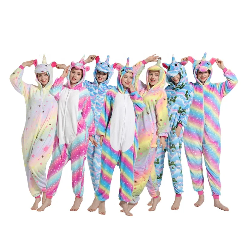 
wholesale adult pajamas Cute animal pajamas for adult Powder unicorn pajamas women onesie 