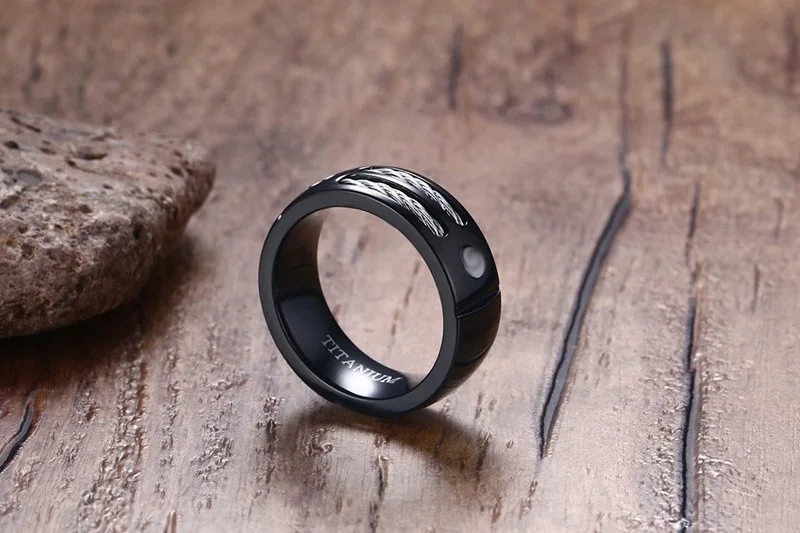 8MM High Quality Polished Tungsten Steel Black Ring