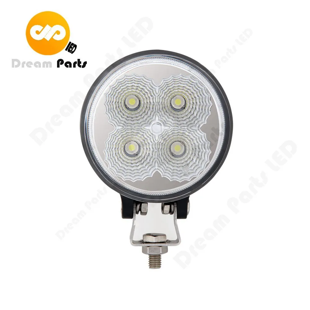 12w Round LED truck tail lights 3 inch spot or flood beam 12v 24v lighting tire for truck  offroad with CE ROHS