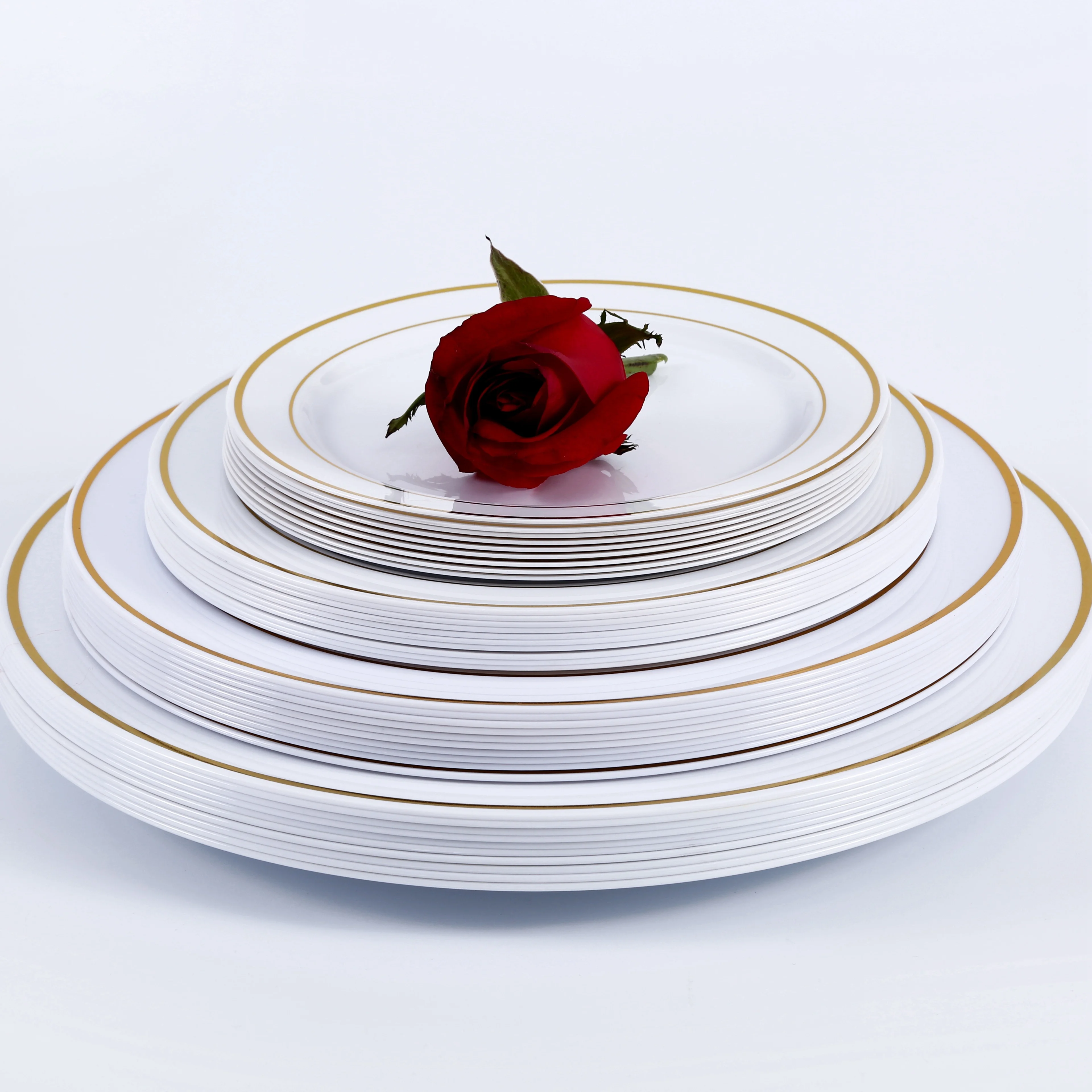 4 size elegant disposable plastic plates for wedding