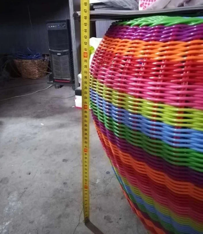 Hand woven rattan furniture multi color round wicker stool