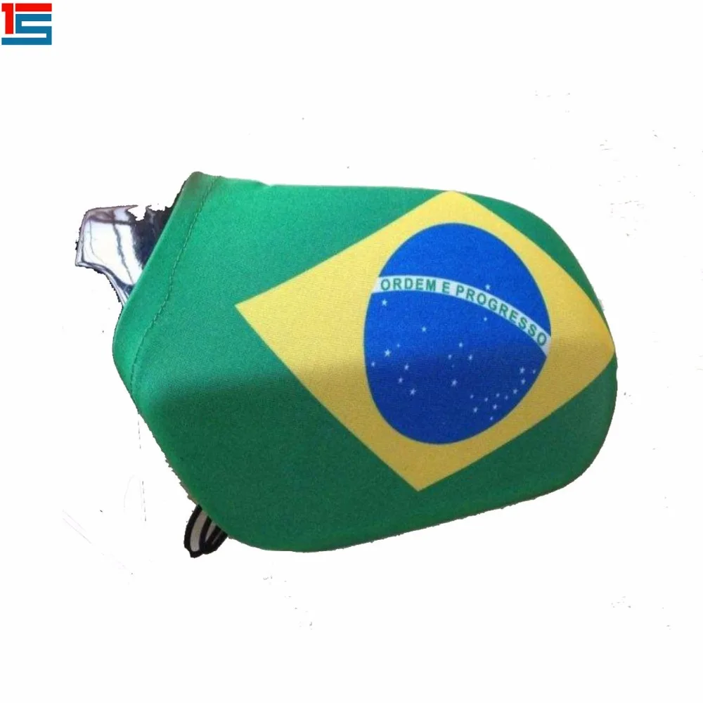 
celebrate World cup factory supply customized wholesale Brazil country flag picture car mirror cover 