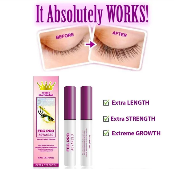 
100% Natural FEG Pro Eyelash Eyebrow Enhancer Growth Serum 
