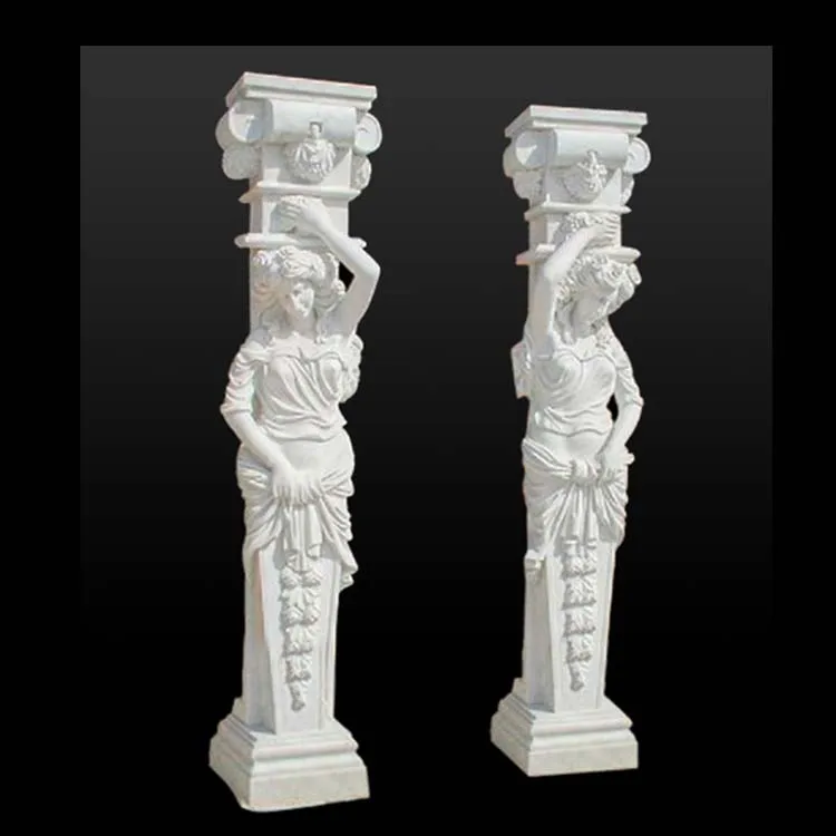 Decorative natural stone garden marble column for sales
