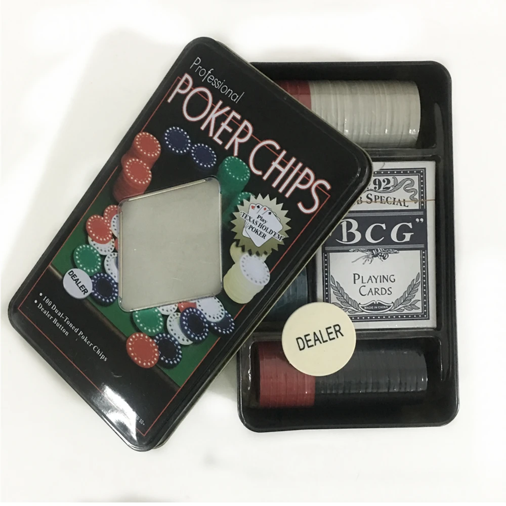 Good Quality Luxury Poker Chips Set with 2 Decks of Cards & 4g Poker Chips in Tin Box