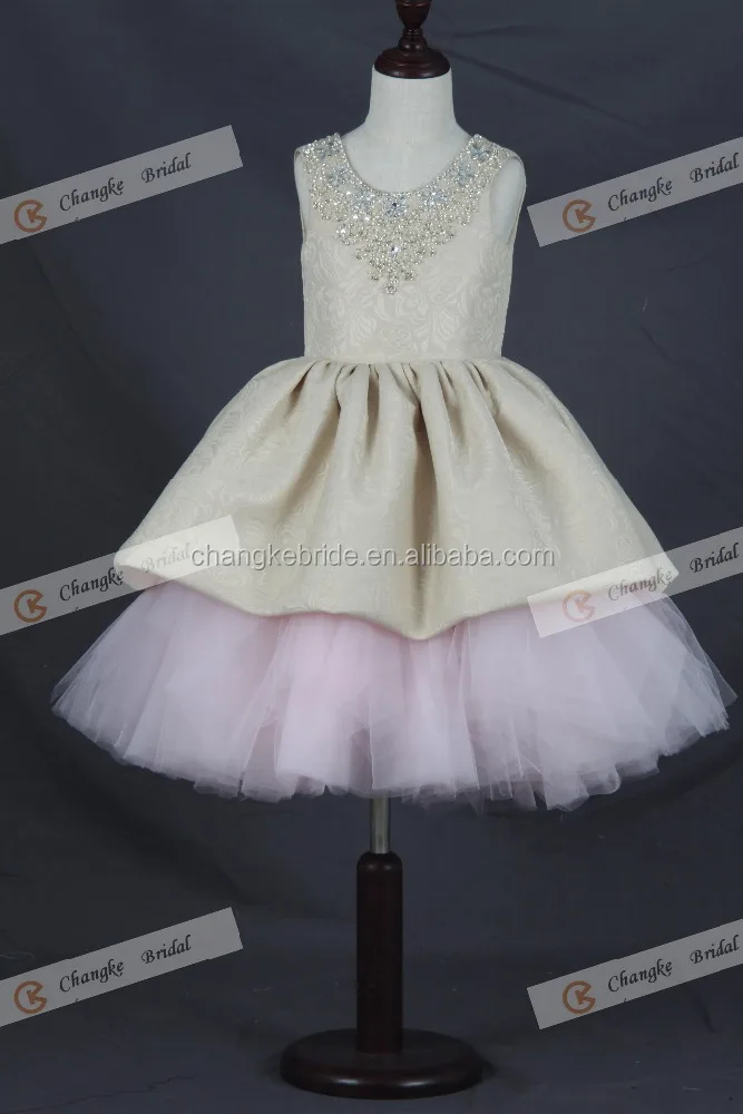 
High Quality 2017 New Sleeveless Flower Girl Dress For Party Communion Dress Gown Kids Crystal Dress 