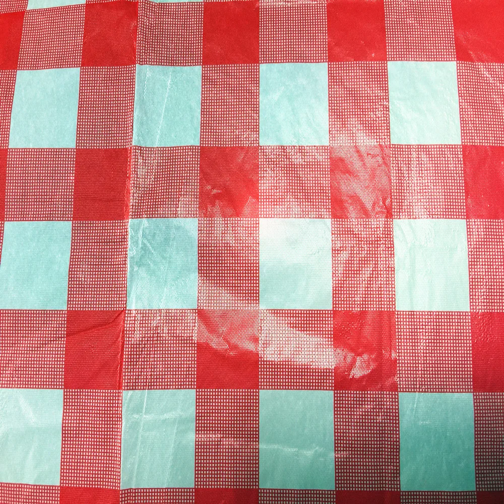 
custom disposable red printed plaid tablecloth 