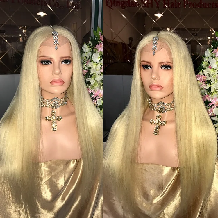 
Shy Hair Wig Straight 150% Density 613 Blonde Lace Front Wig Custom honey blonde lace front wigs 