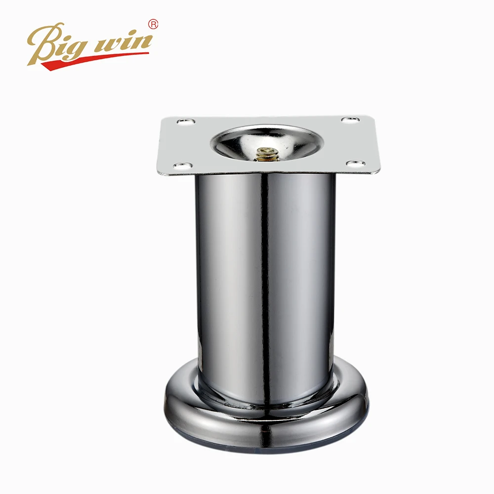 Modern manufactures tube chrome furniture accessories wooden table legs extenders round shape adjustable sofa legs