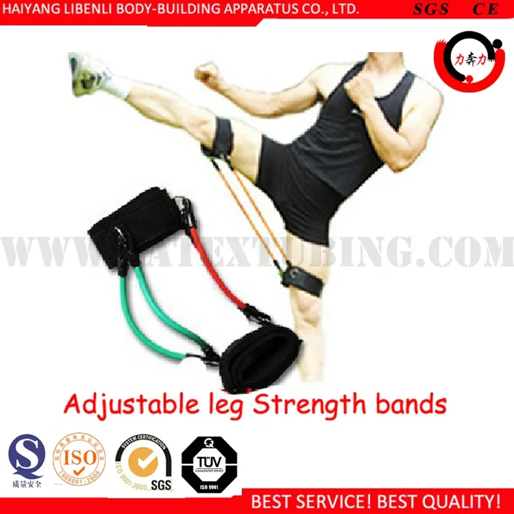 Latex Booty Resistance Bands With Ankle Cuffs For Taekwondo Gym Workout