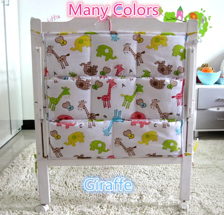 Promotion Kitty Mickey 62 52cm Thick and Smooth Toddler Bed Hanging Pockets Fabrics Kids Diaper Storage
