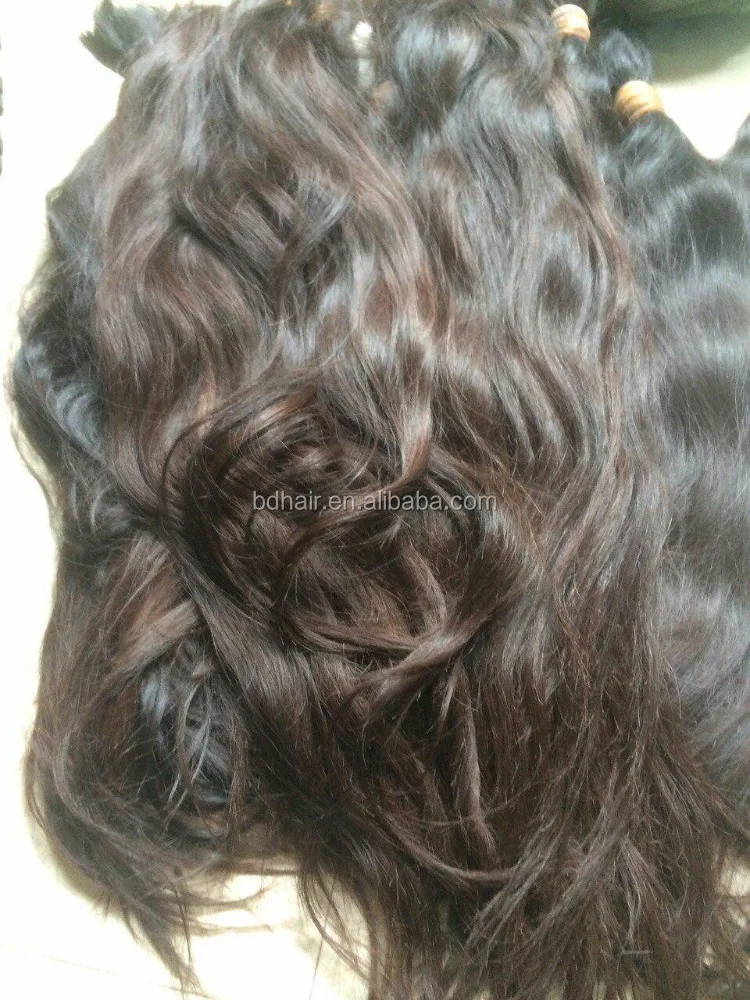 Natural wave unprocessed raw bulk human hair,natural dark brown raw virgin hair