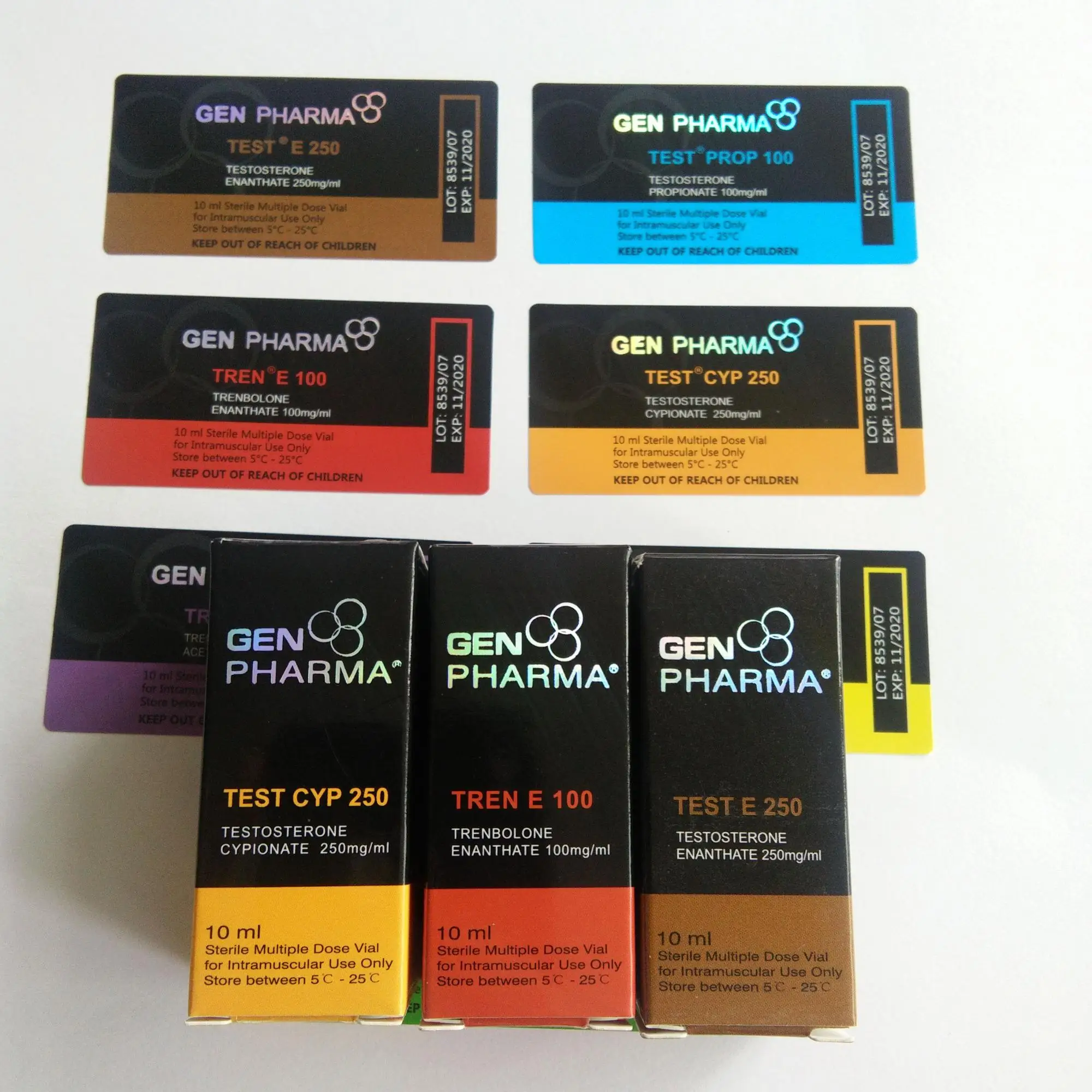 10ml custom steroid labels and box