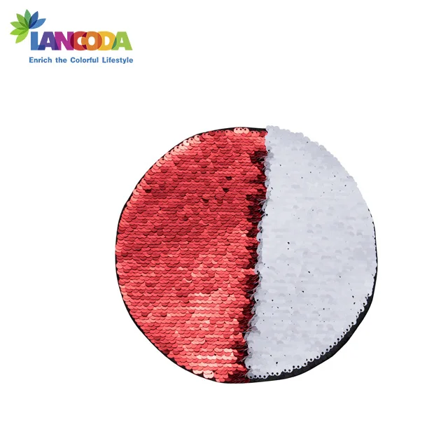 Round Red Sublimation Mermaid Flip Up Patch for Jeans T shirt