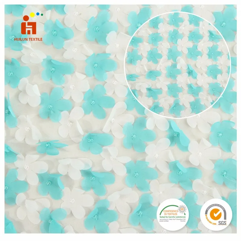 
 Китайский оптовый рынок, 3d Цветочная вышитая Тюлевая ткань для платья  