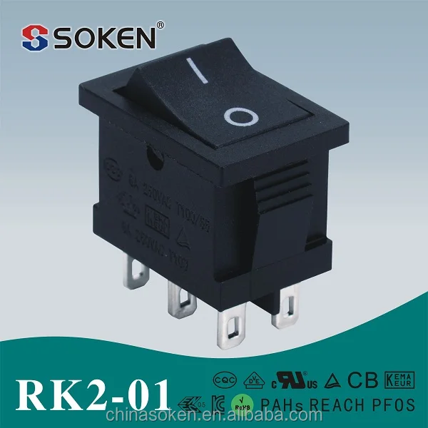 Soken t100 250vac 6a on/on off rocker switch