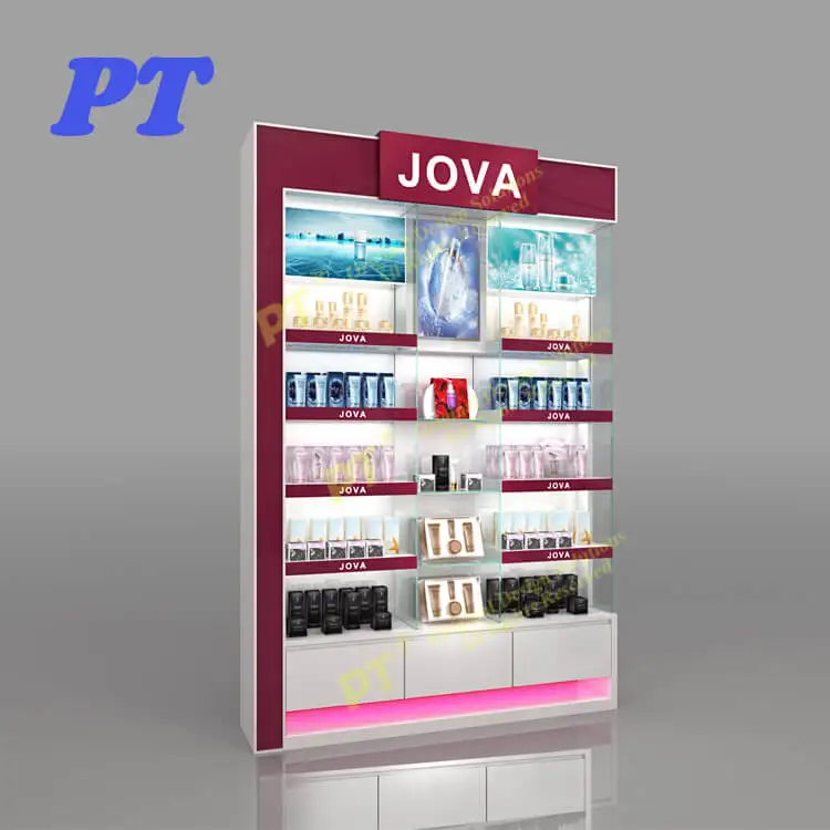 makeup storage cabinet, skincare product display, cosmetic display cabinet and showcase