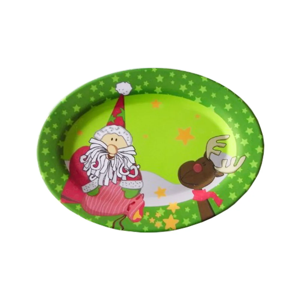 Factory Wholesale Custom Logo Brand Food Grade Plastic White Color With Logo Print Melamine Plastic Plate