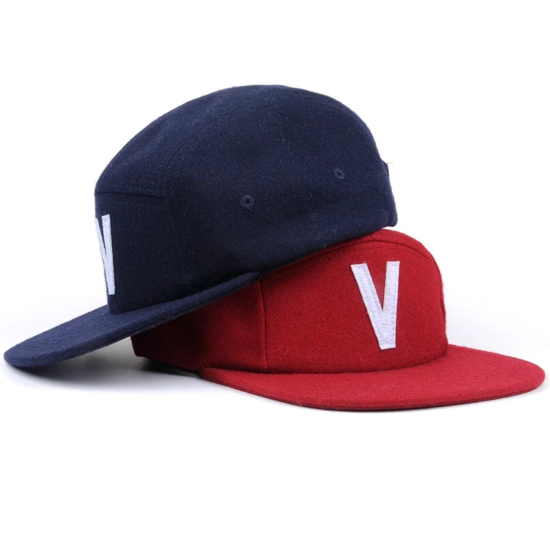 China factory melton wool 5 panel caps in bulk gorras