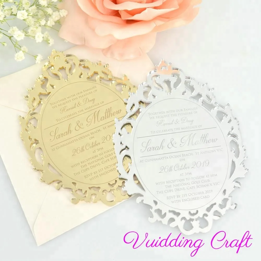 Laser Cut Hollow Unique Luxurious Wedding Invitation Card