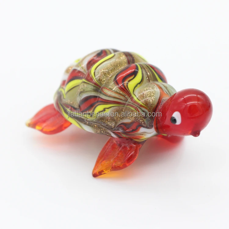 
Lampwork murano glass turtle cute glass animal figurine for decoration 