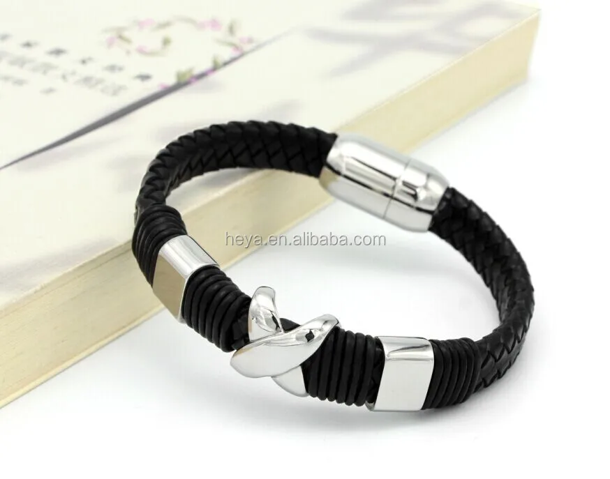 
magnetic leather rope bracelet for men and women wrap leather bracelet wholesale 