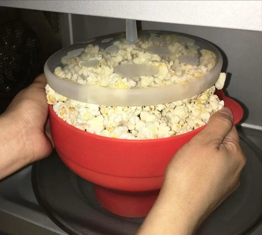 Микроволновый попкорн с крышкой, силиконовый попкорн, складная чаша