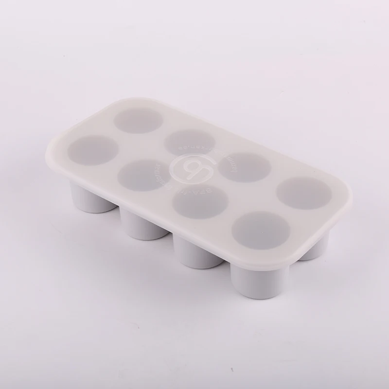 
BPA free customized brand logo 8 cavites silicone food storage box tray for baby 