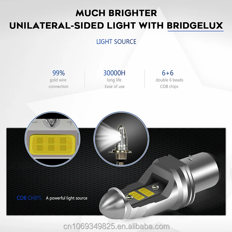 Bullet shaped LED single side motorcycle headlight bulb