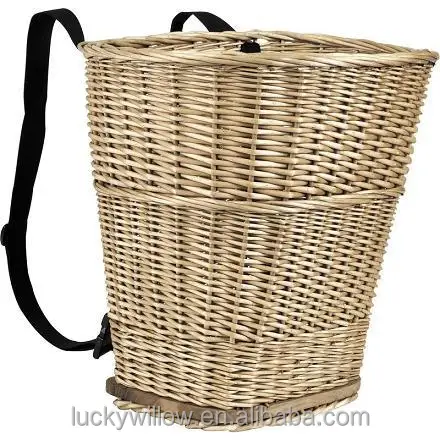 willow pannier basket with adjustable straps