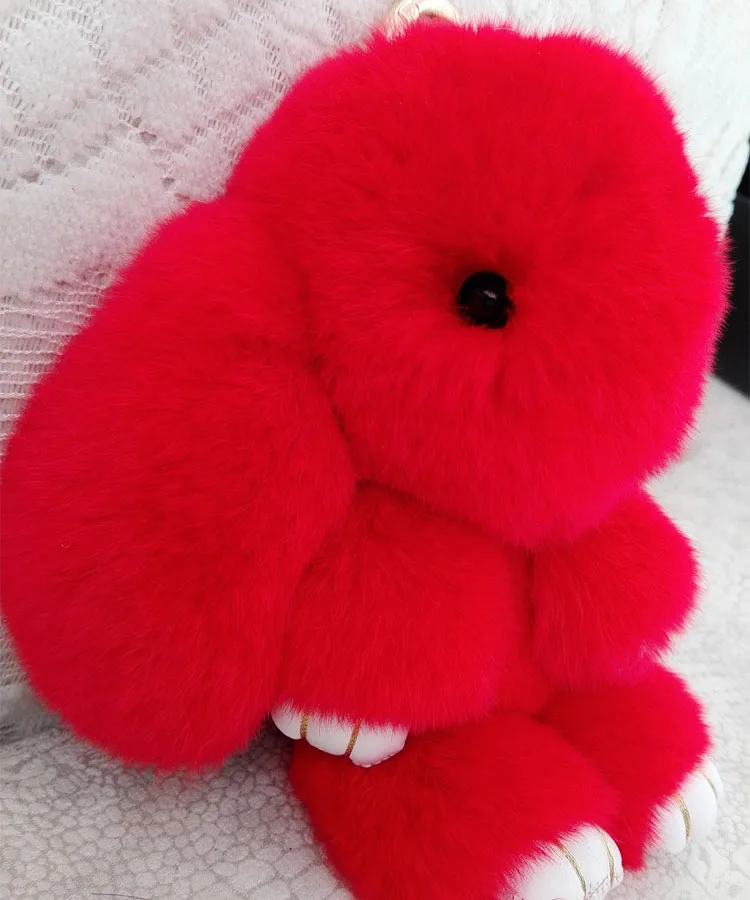 
Cute Plush Bunny Faux Fur Rabbit Keychain For Bag Handbag Key Ring Car 
