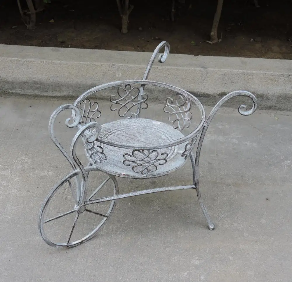 
Iron Bicycle Plant Stand Vintage Metal wheelbarrow Nostalgic Patio Furniture Garden Planter For patio garden 