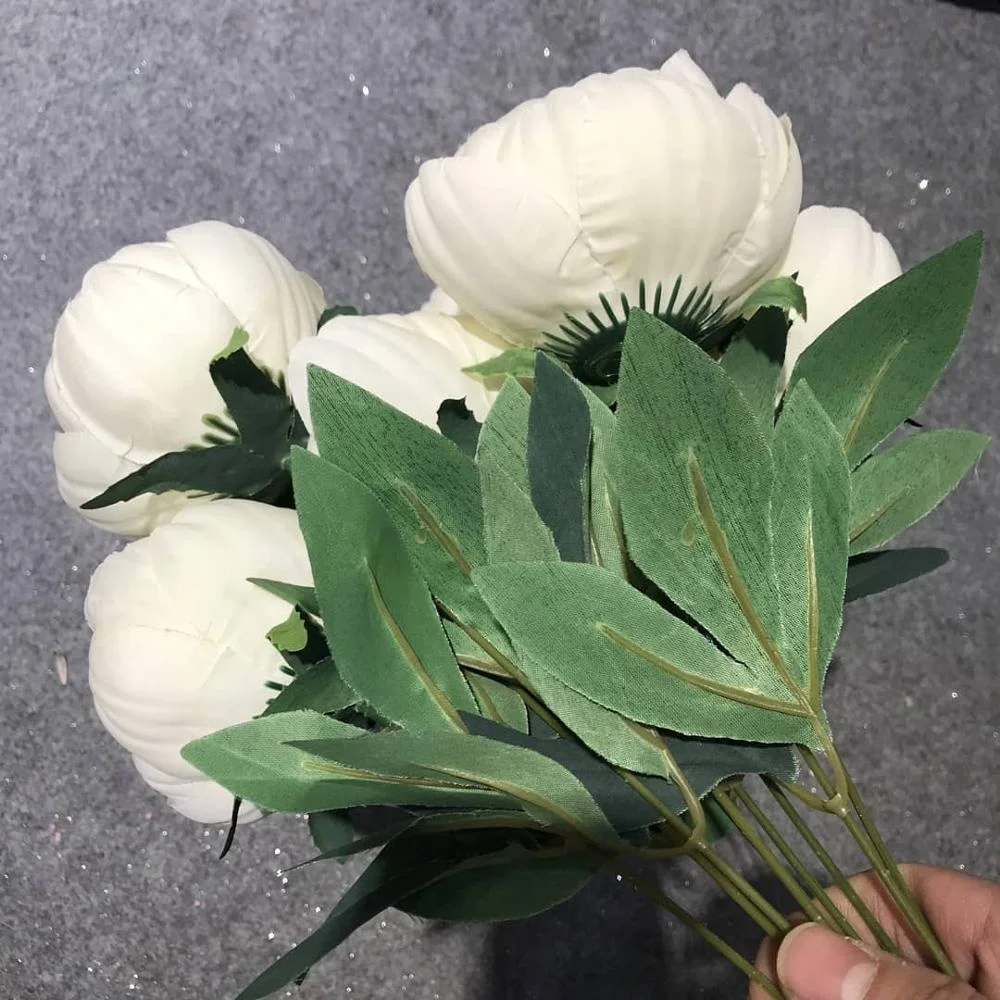 FCR1005 Wholesale 10 heads silk artificial peony flower bouquet for wedding