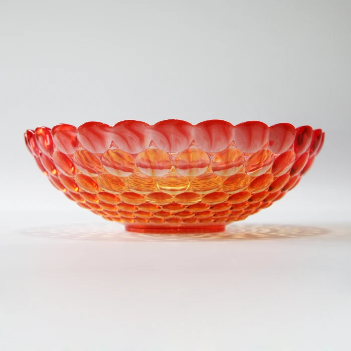 Лидер продаж элегантная большая круглая прозрачная пластиковая посуда для фруктов декоративная фруктовая чаша акриловая закусок и конфет