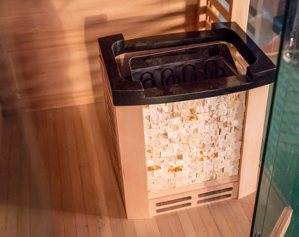 Solar Powered Ozone Steam Sauna Room With Russian Stove