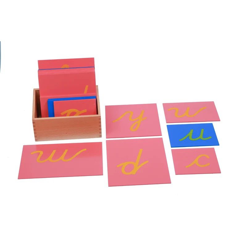 Kids Language Set Montessori Material Early Childhood Educational alphabet letter Toy Lower and Capital Case Sandpaper  letters