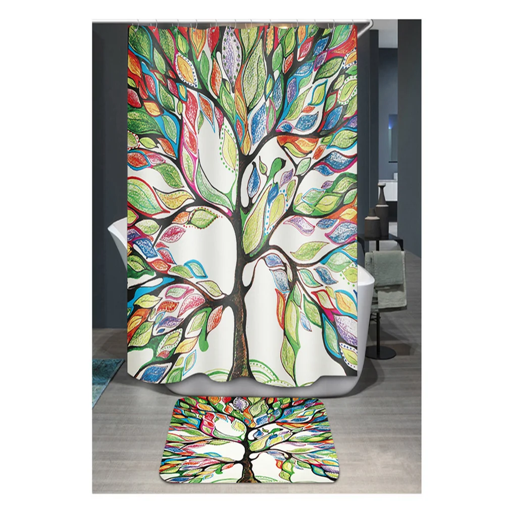 
Waterproof polyester customized shower curtain with your photo designs for bathroom 