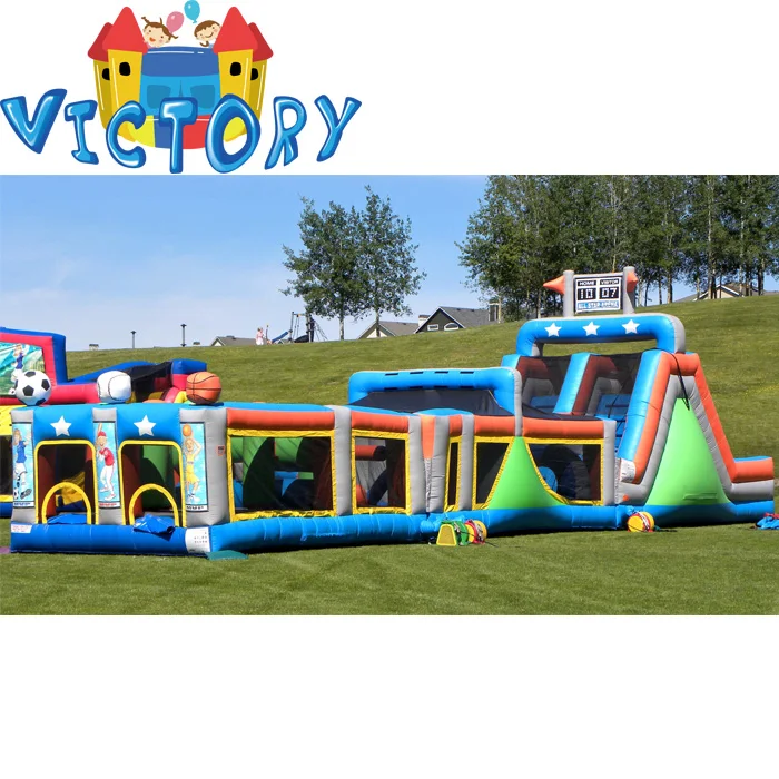 
biggest interactive challenge inflatable obstacle course type adult bounce house from Guangzhou inflatable factory 