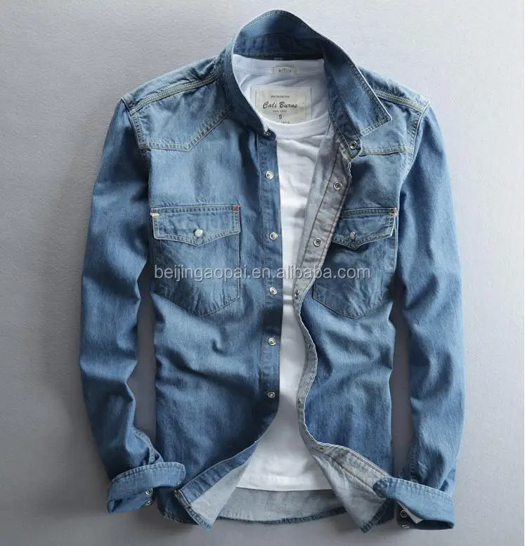 
Denim Material Jeans shirts Manufacturers fashion cotton men jeans shirt 