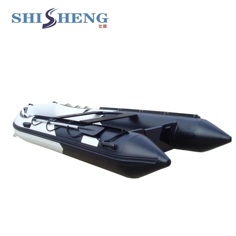 china manufacturers folding PVC pontoon aluminum floor inflatable fishing boat