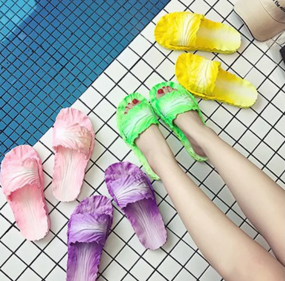 Summer creative fashion cabbages slippers men and women indoor bathroom plastic slip-resistant couples personality slippers