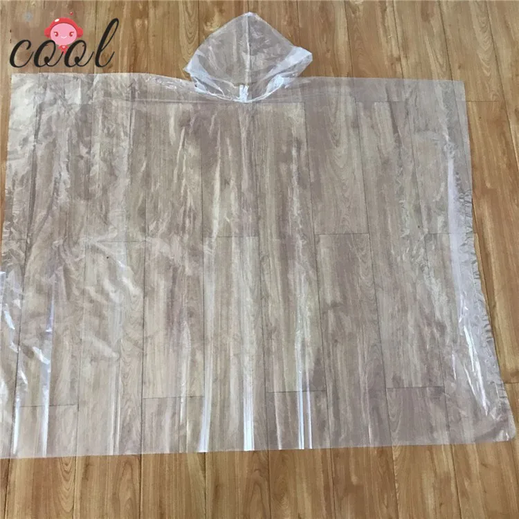 cheap disposal one time use plastic poncho for heavy rain 100% recycle biodegrade PLA material disposable poncho