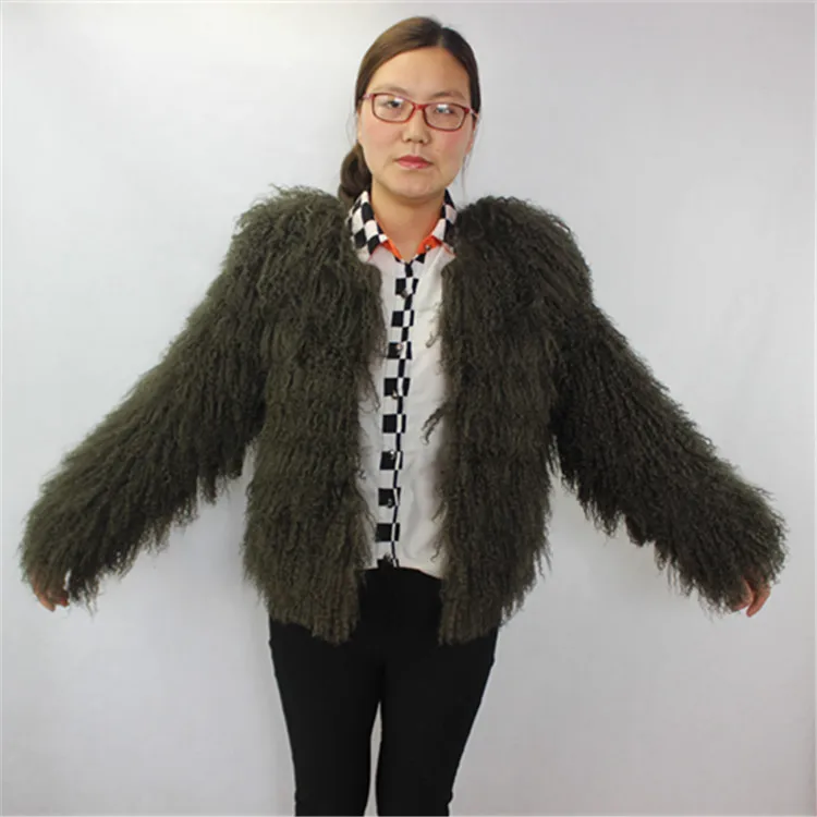 
Real Sheep fur coat Mongolian Tibetan Lamb Fur Coat 